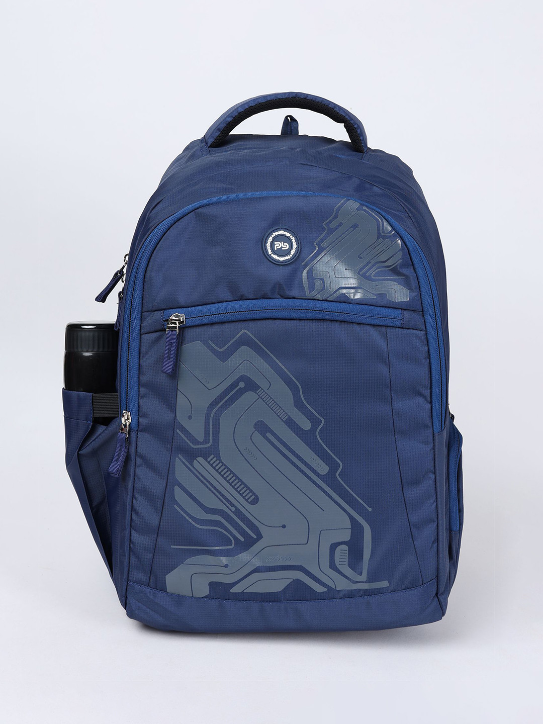 PB Pearlbags Unisex Striped Backpack with USB Charging Port