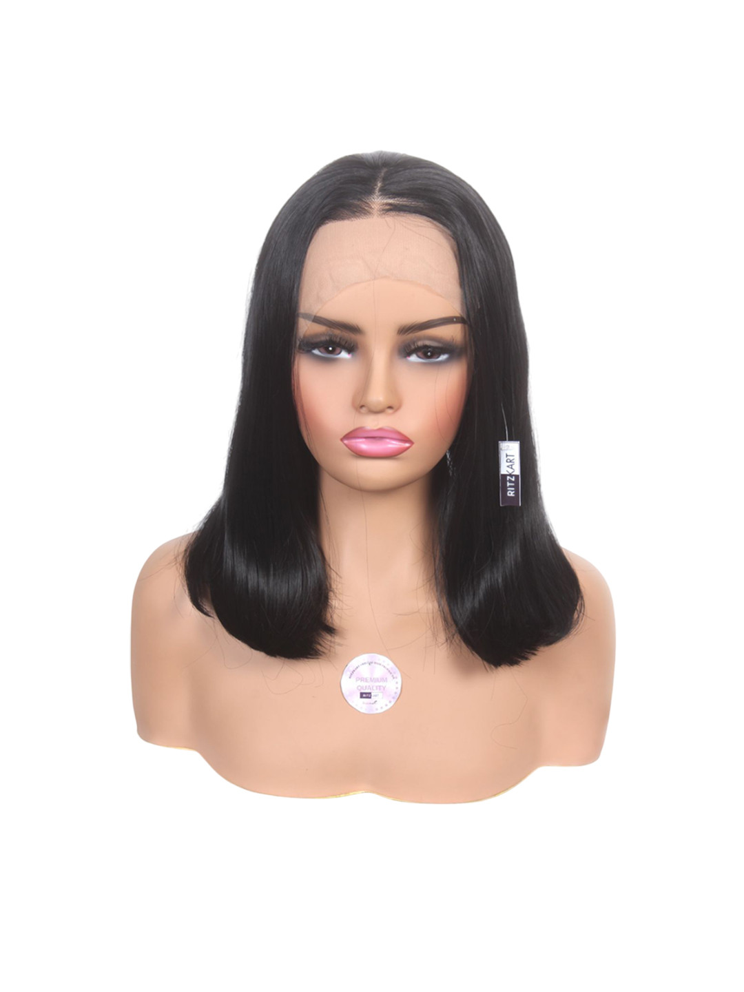 RITZKART Halo Straight Toupee Hair Extension- Black- 16 Inch