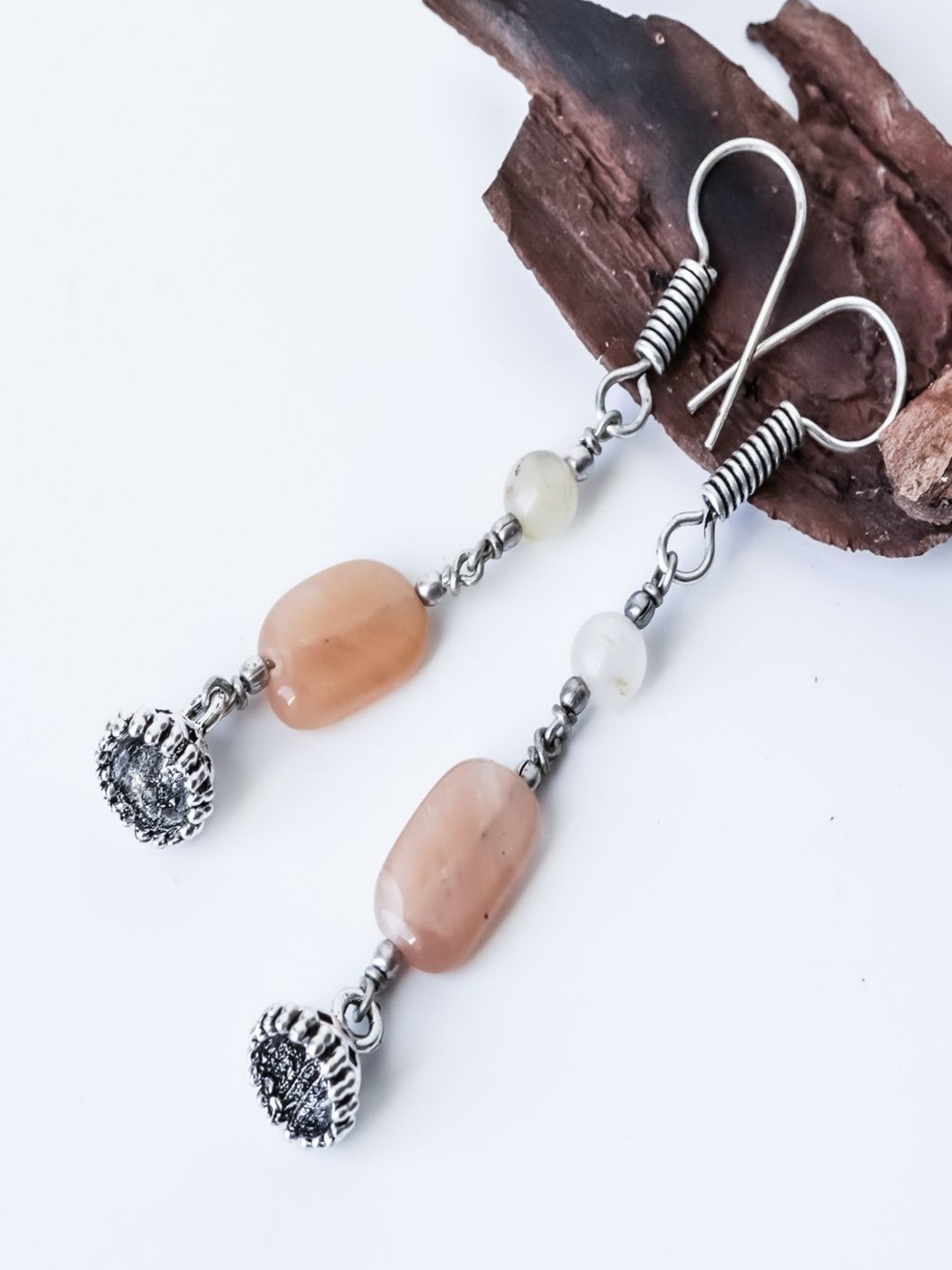 Shrim jewels Agate Stones Studded Contemporary Shaped Drop Earrings