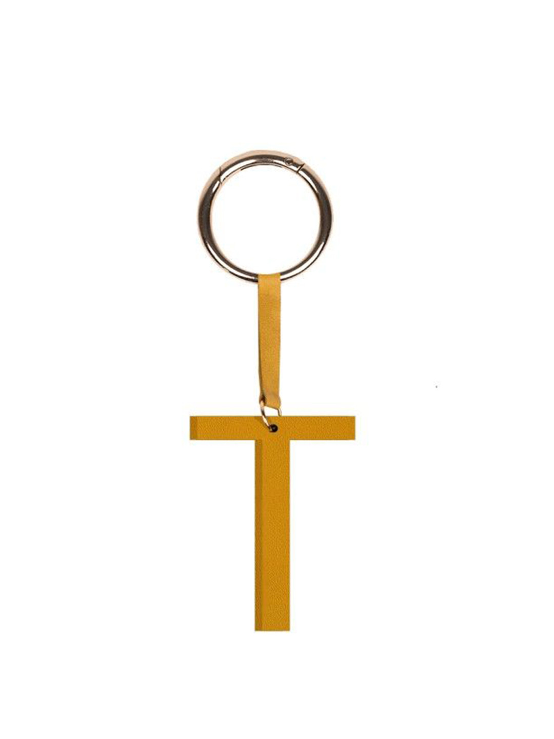 TANN TRIM Mustard Alphabet T Key Chain