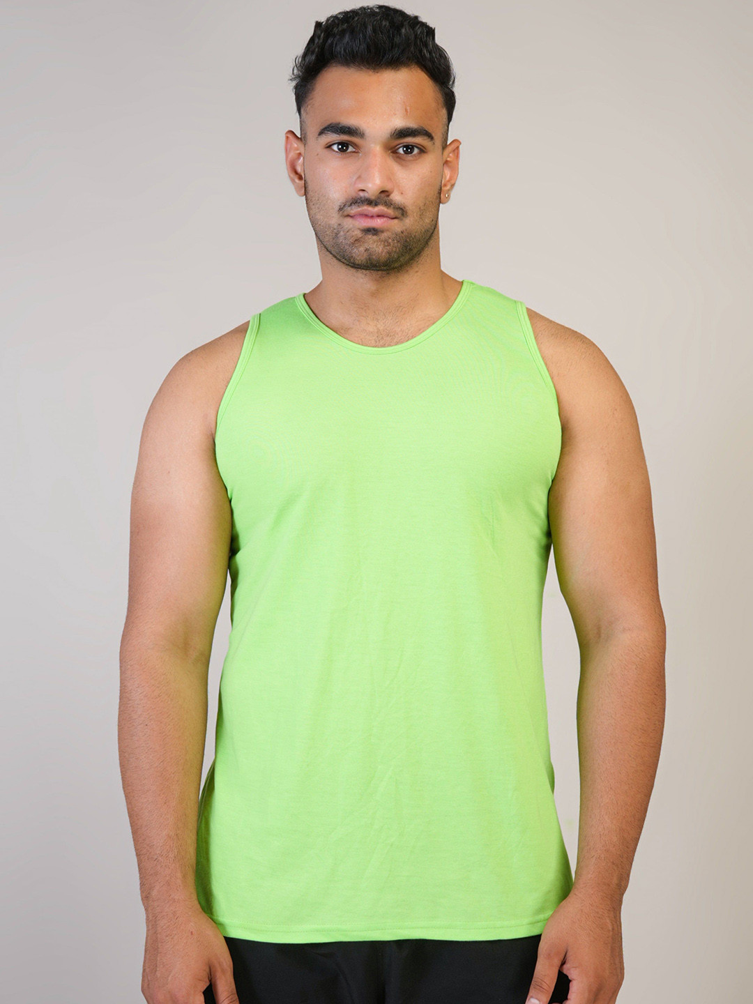 PINK GRAPES Cotton Scoop Neck Basic Vest VEST-PLAIN-FOREST-GREEN-M