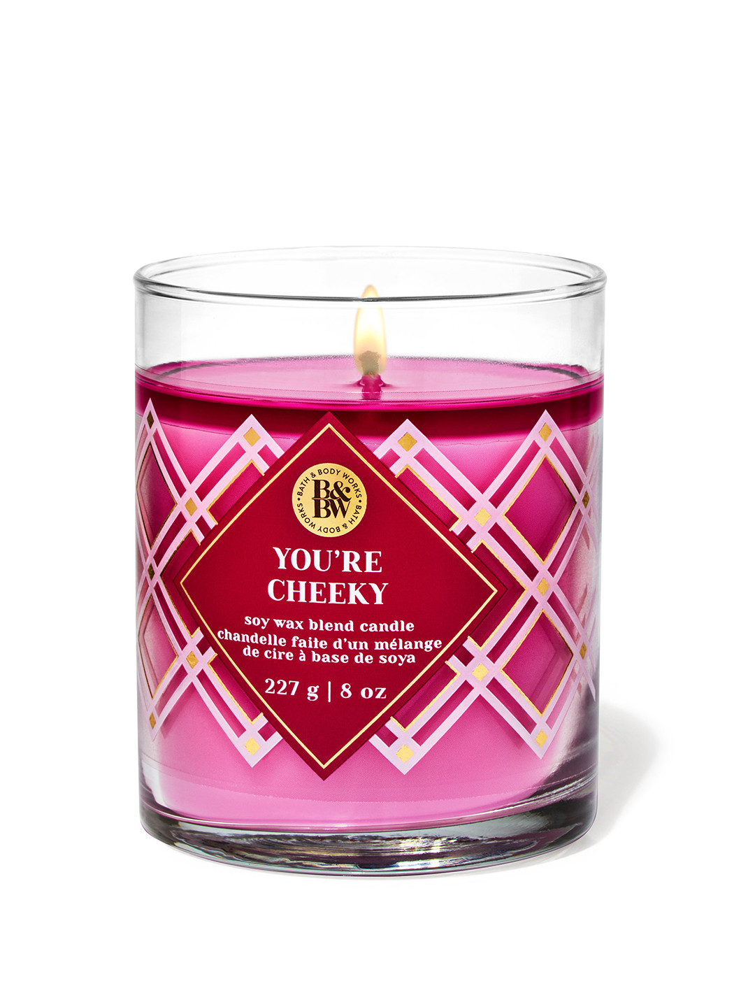Bath & Body Works You're Cheeky Scented 1 Wick Striped Geometric Regular Jar Candles