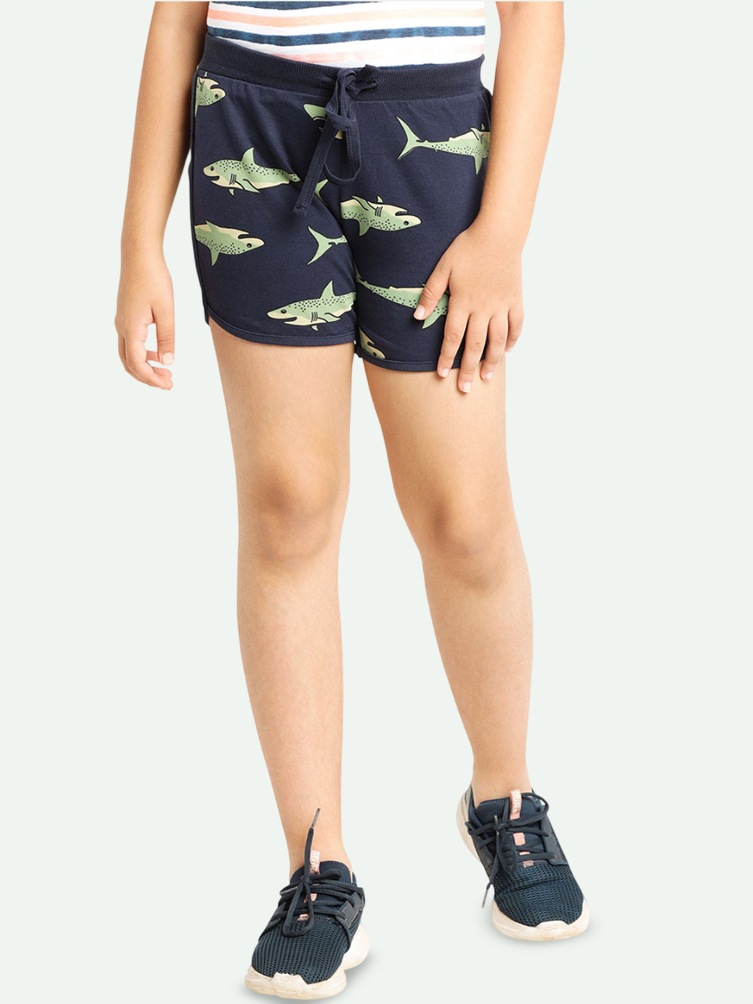 ariel Girls Graphic Printed Cotton Shorts