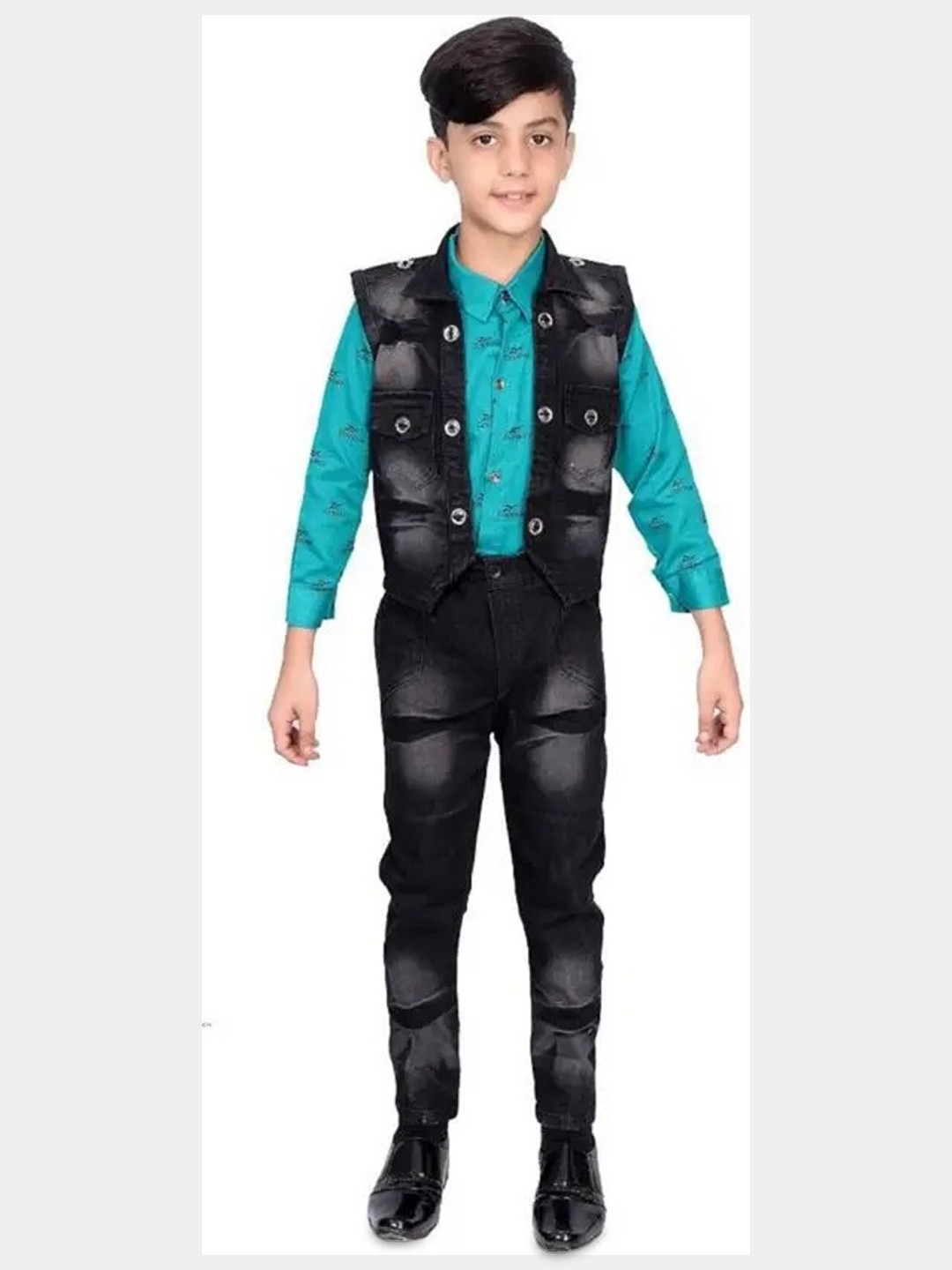 VALUE CREATION Boys Printed Shirt With Trouser & Waistcoat