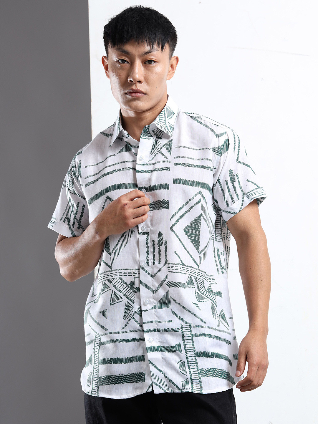 THE BEETEL HOUSE Geometric Printed Casual Shirt