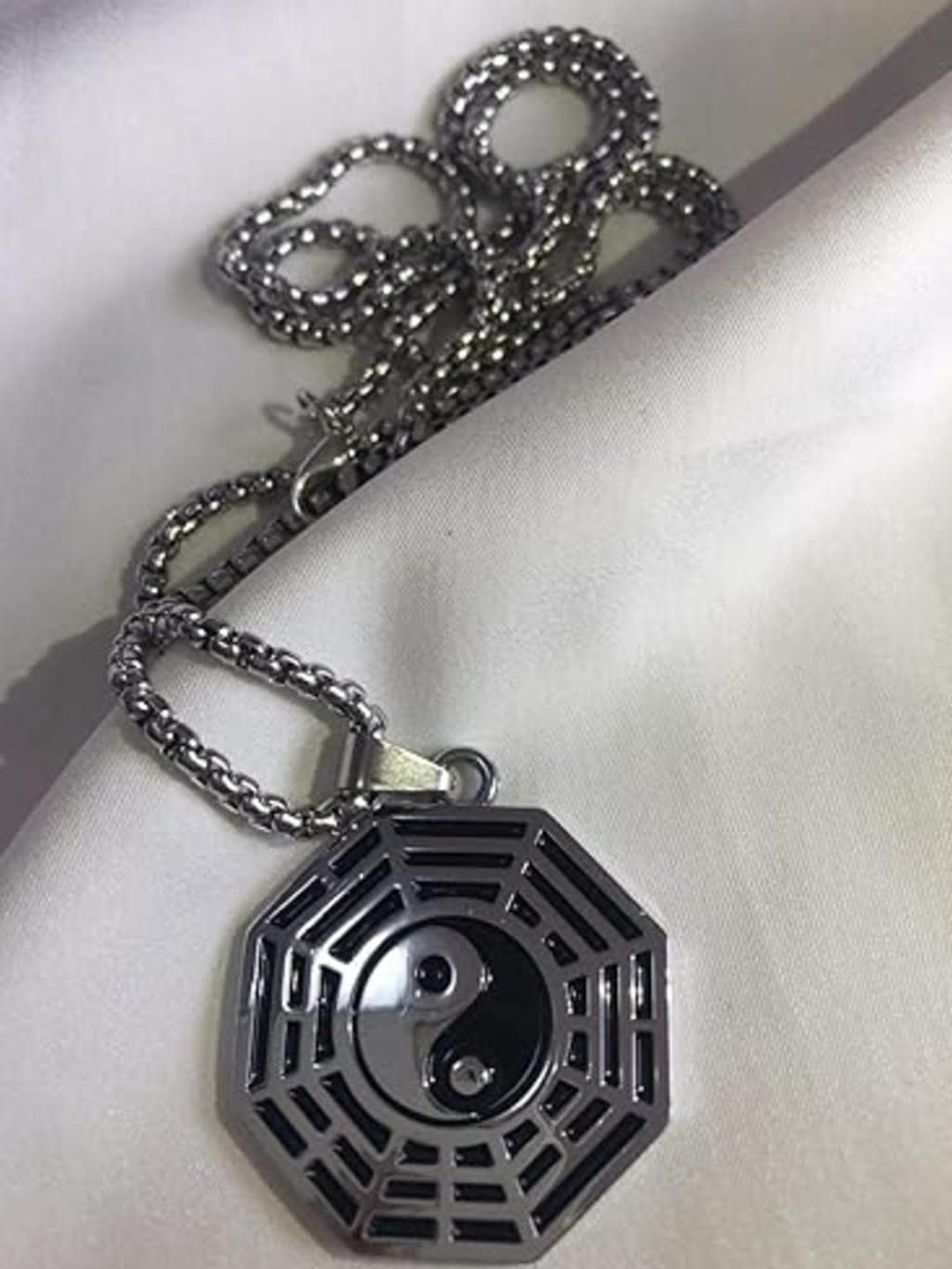 Roadster Silver-Plated Stainless Steel Yin Yang Pendant With Chain