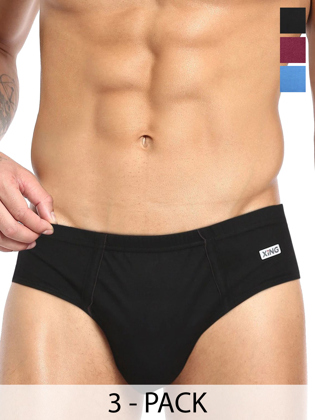 Rupa Frontline Pack Of 3 Combed Cotton Mid-Rise Basic Briefs