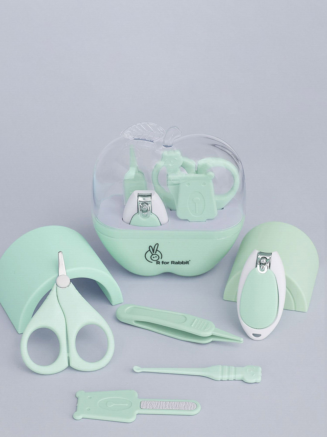 R for Rabbit Stylo Apple Infants Nail Cutter Nail Filer Scissor Tweezer Ear Pick Set