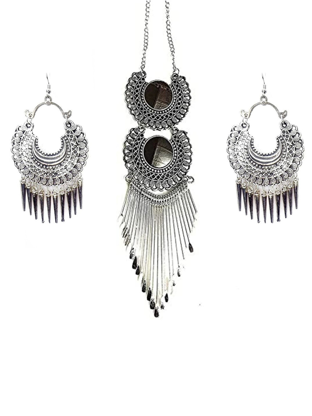 ZURIKRISHA Silver Plated Jewellery Set