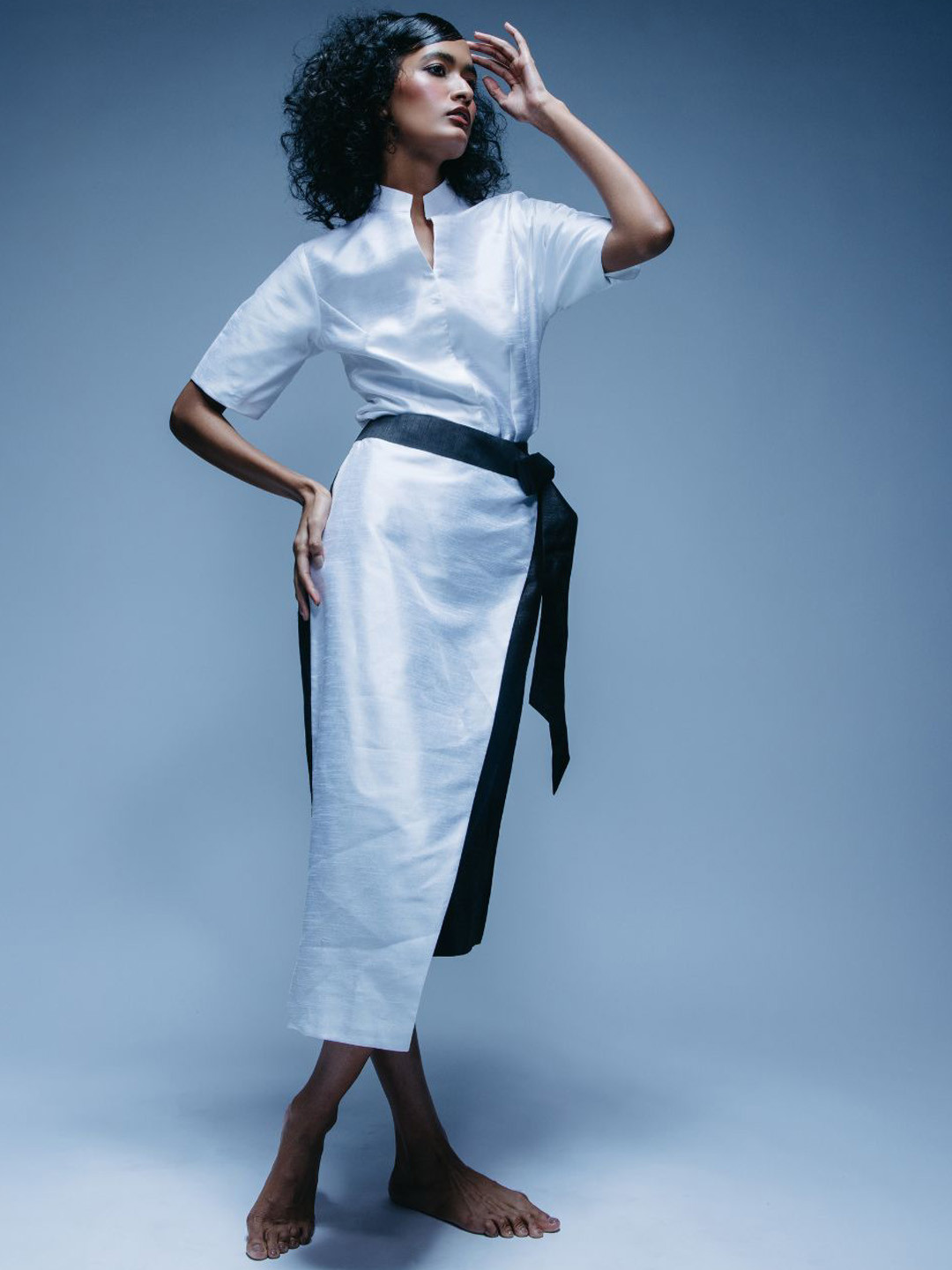 Chhaya Gandhi Design Studio Colourblock Knee-Length  Wrap Skirt