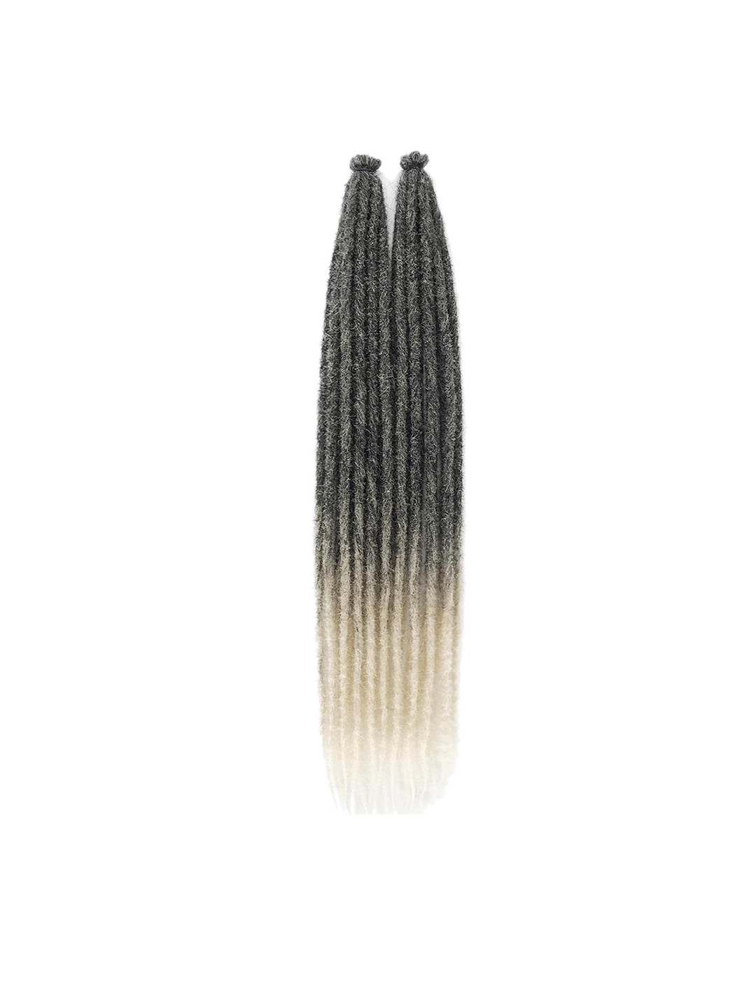 RITZKART Clip In Straight Locks Hair Extension - Brown & Off White Mix - 36 Inch