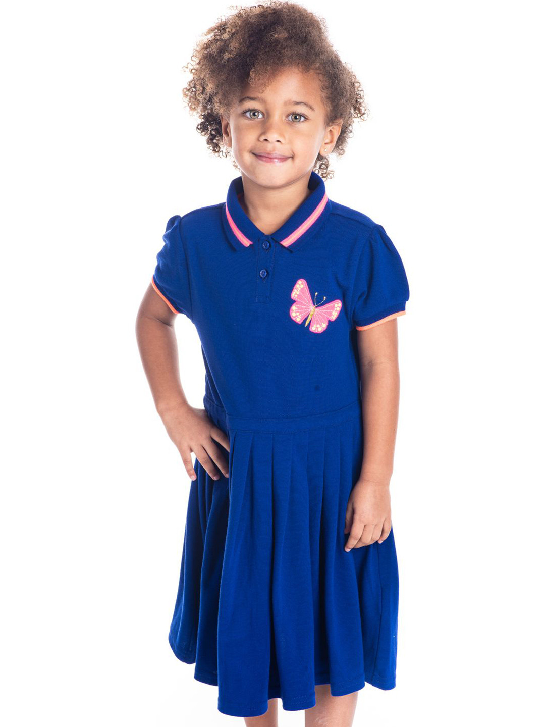Cherry Crumble Girls Shirt Coller Fit & Flare Dress