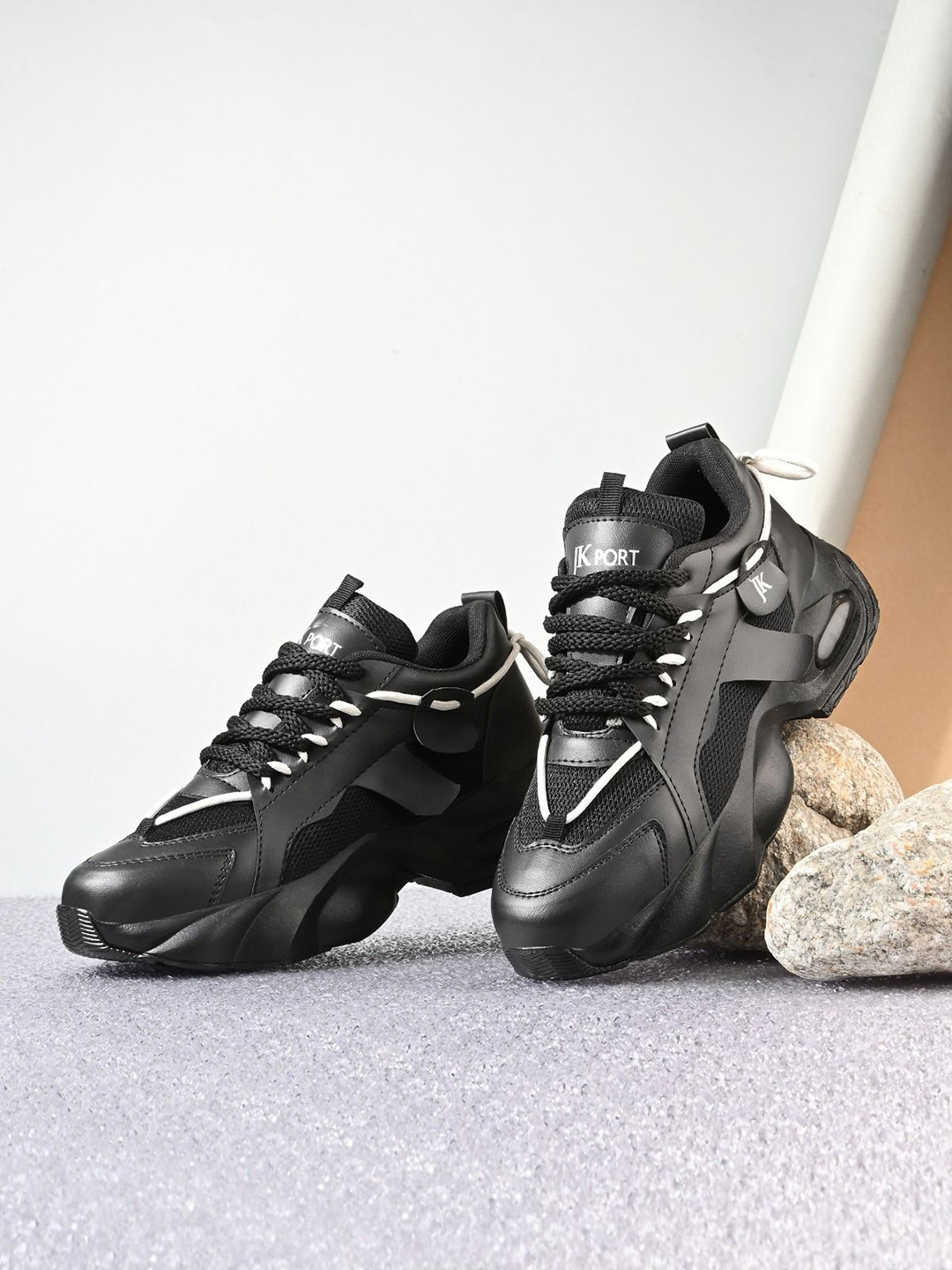 JK Port Men Round Toe Lace-Ups Sneakers