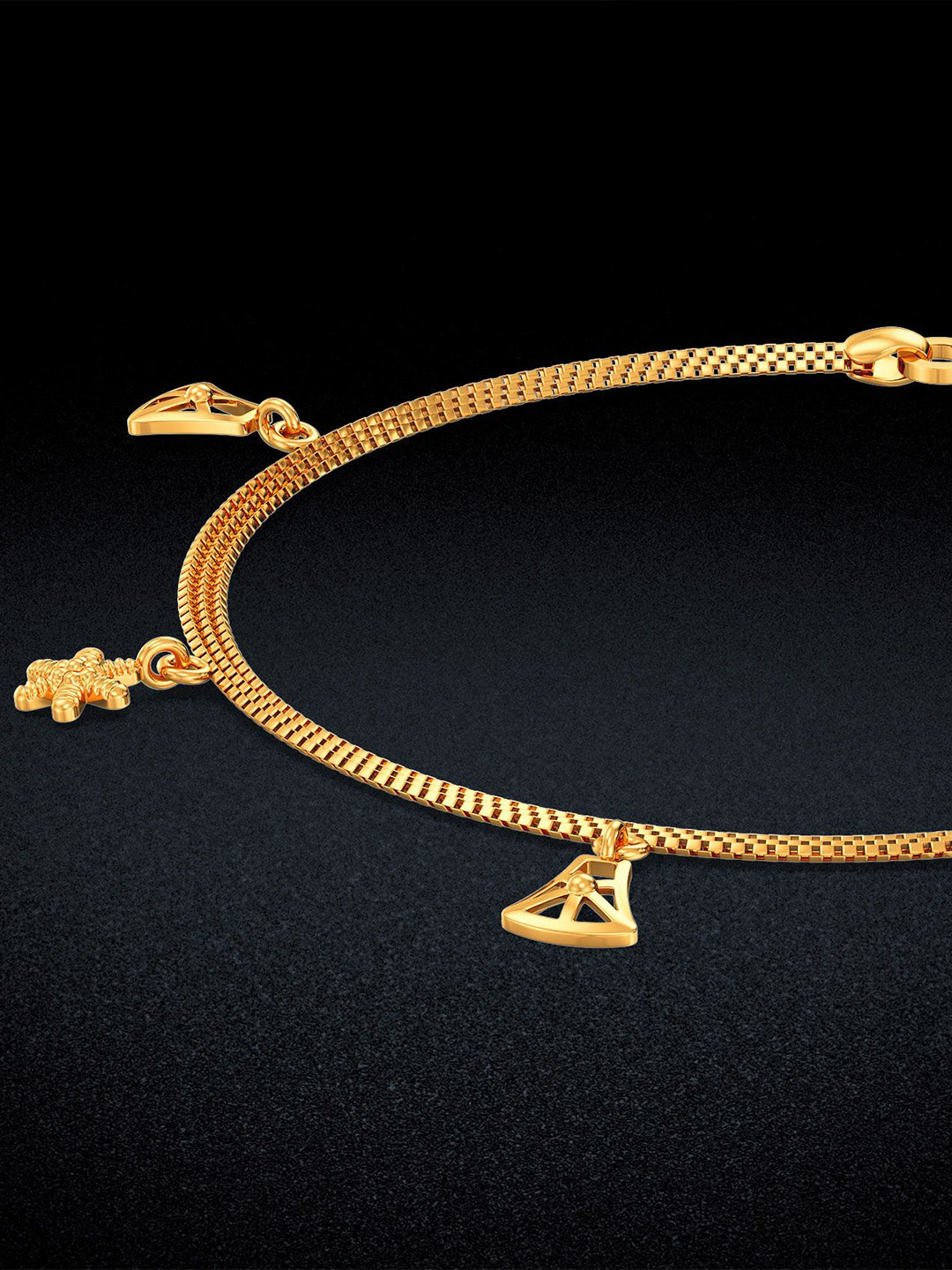 Joyalukkas Frosty Bells Charm Gold Bracelet