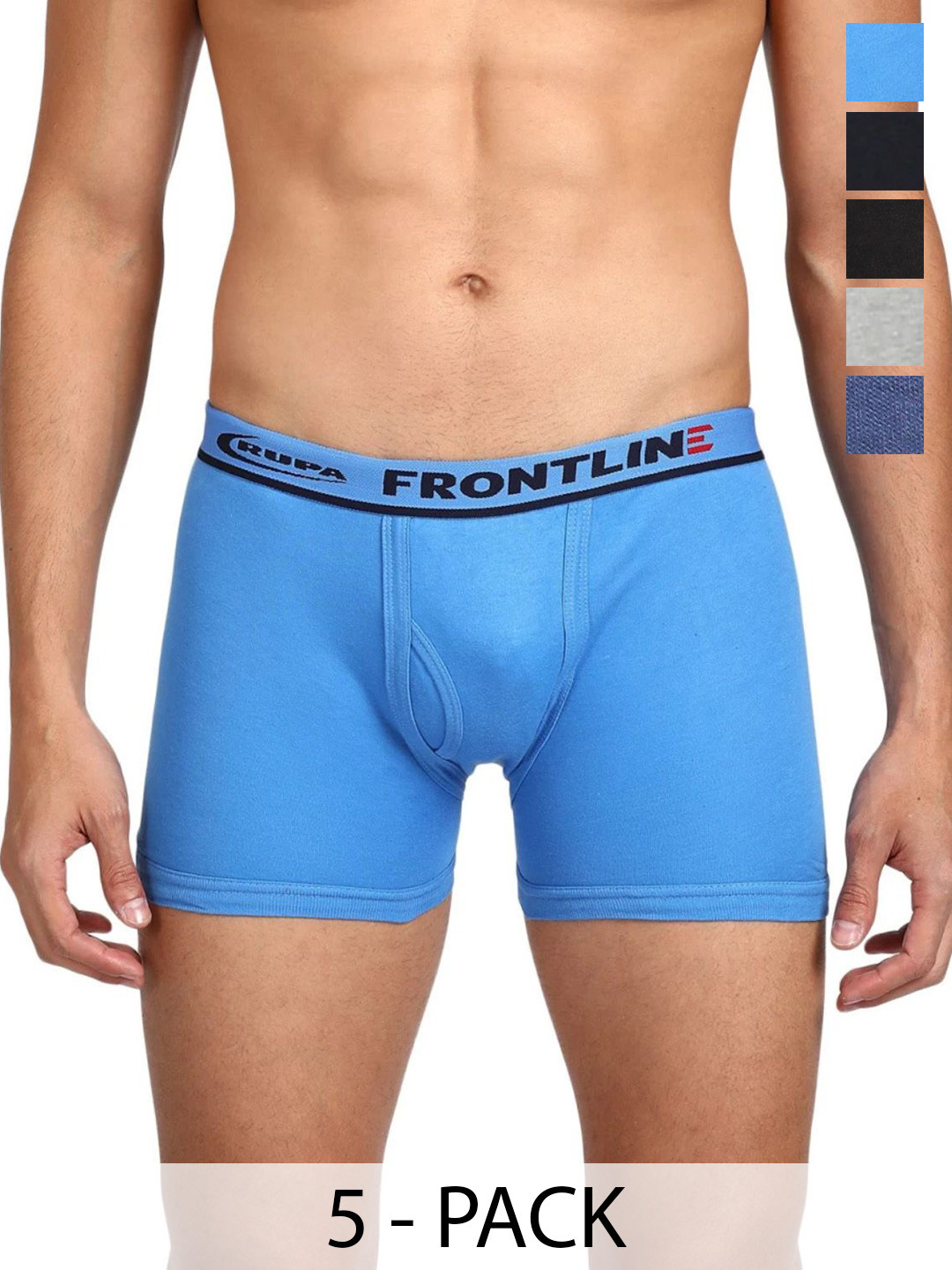 Rupa Frontline Pack Of 7 Assorted Pure Combed Cotton Long Trunk