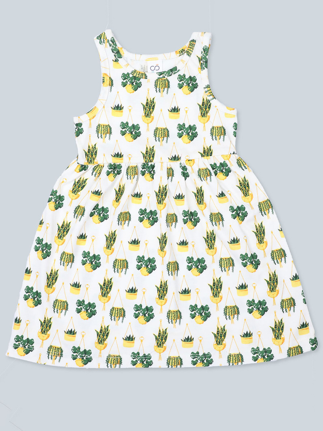 Baby Co Organics Secret Garden Kids Girls Tropical Printed Fit and Flare Cotton Dress