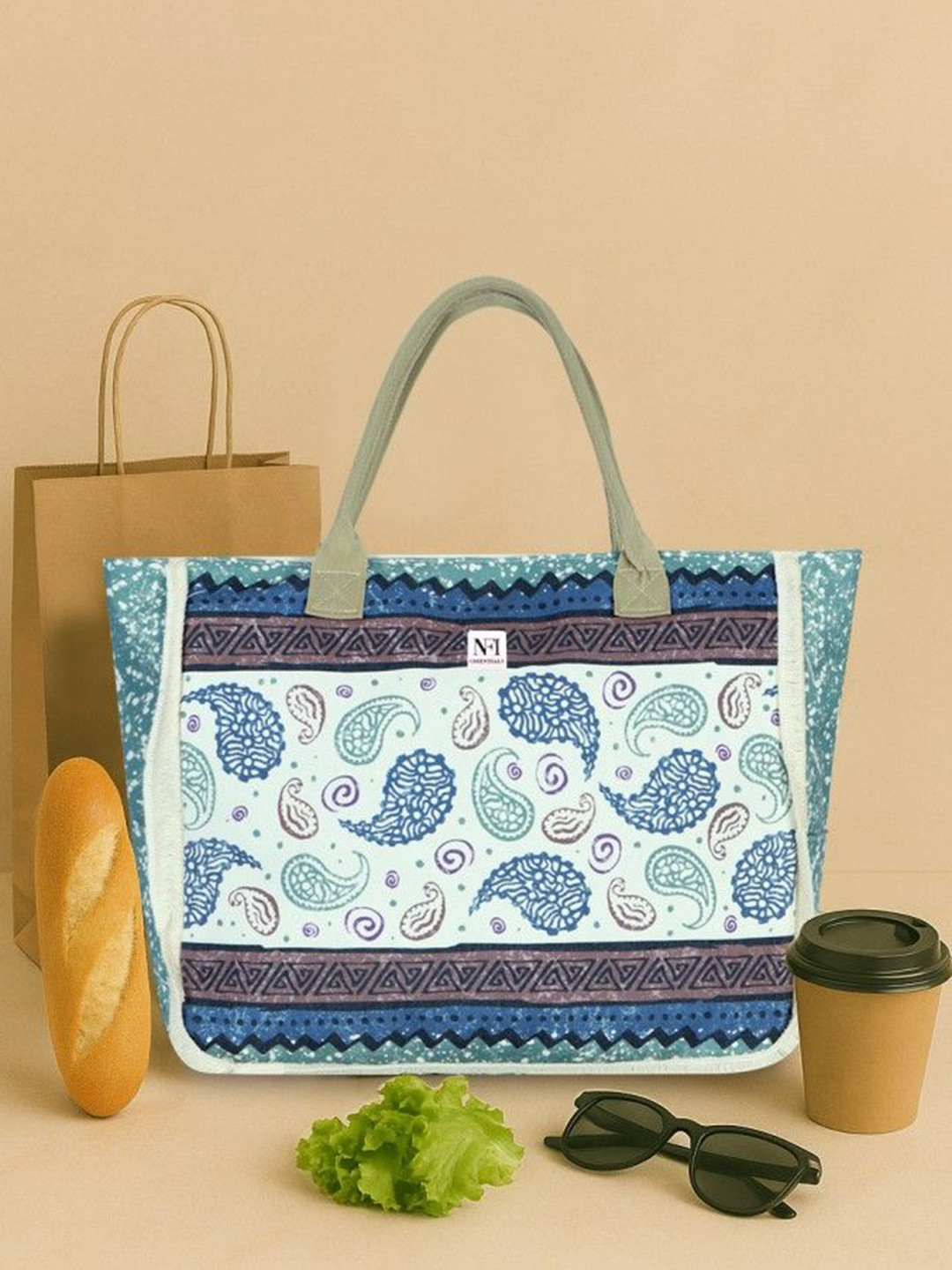 NFI essentials Canvas Printed Tote Handbag