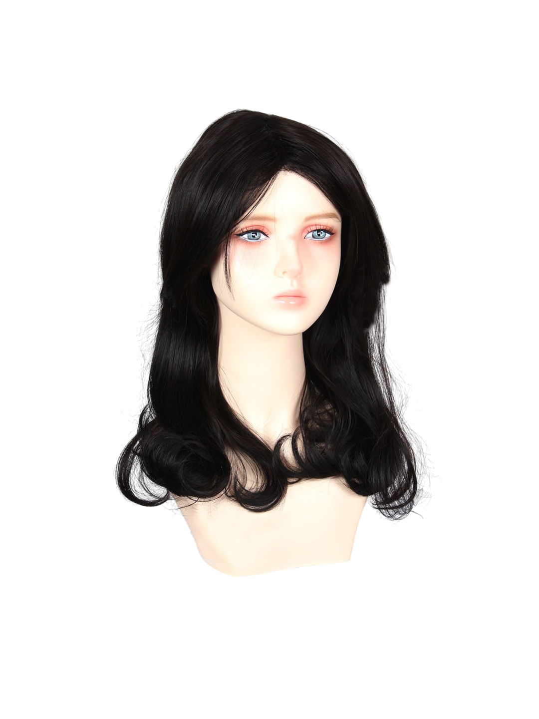 RITZKART Halo Wavy Toupee Hair Extension- Black & Maroon- 18 Inch