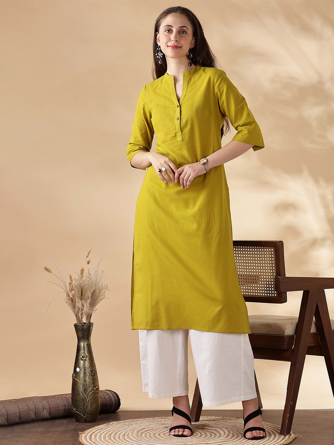 Anouk Women Mandairan Coller Kurta