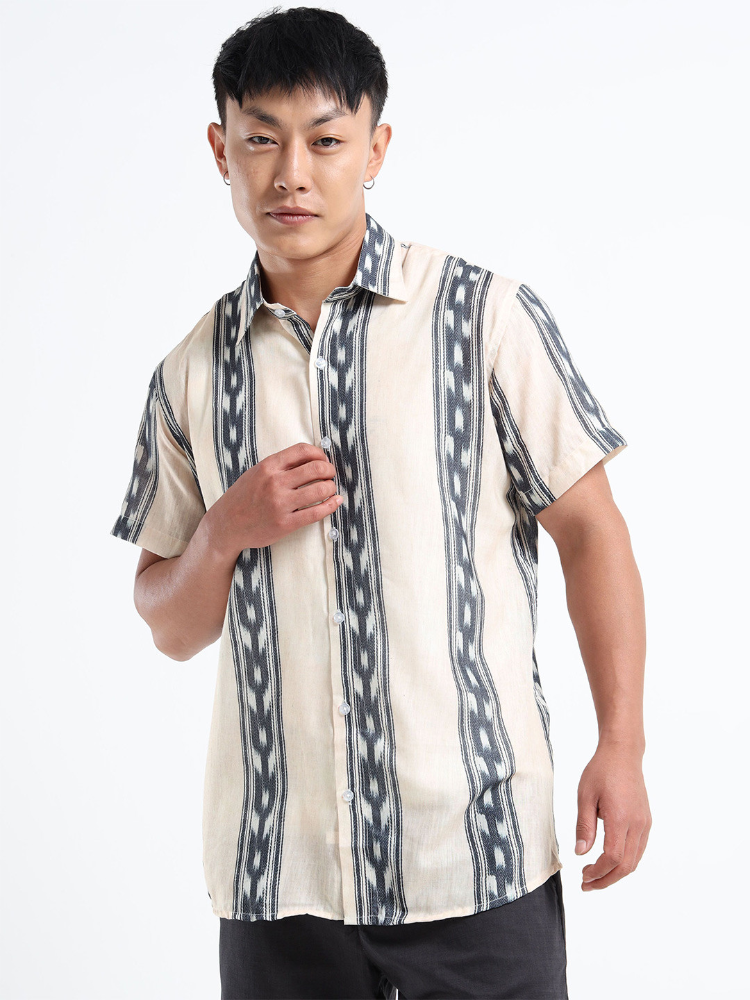 THE BEETEL HOUSE Geometric Woven Design Casual Shirt