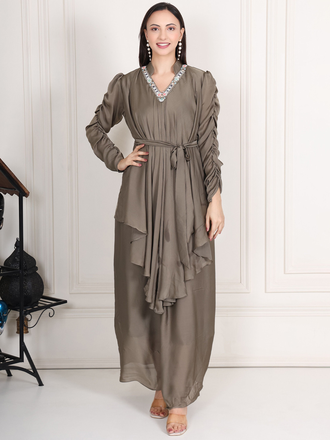 KRIDHAA FASHION BOUTIQUE Women Crepe Maxi Dress