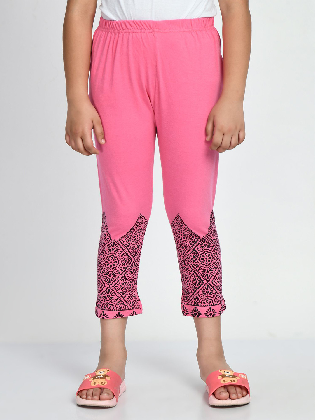 BAESD Girls Cotton Bottom Printed Slim Fit Capris