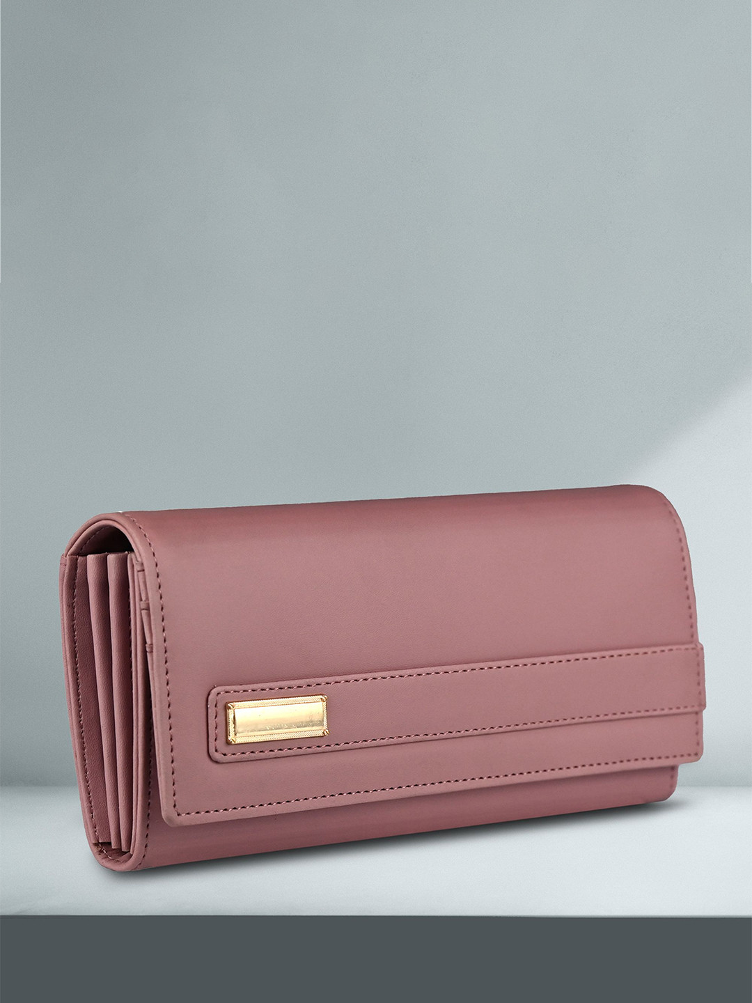 ALSU Women Solid Two-Folded Long Wallet