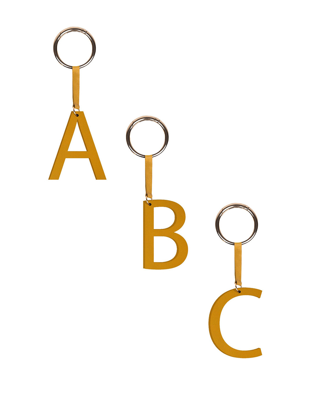 TANN TRIM Mustard Alphabet D Bag Charm