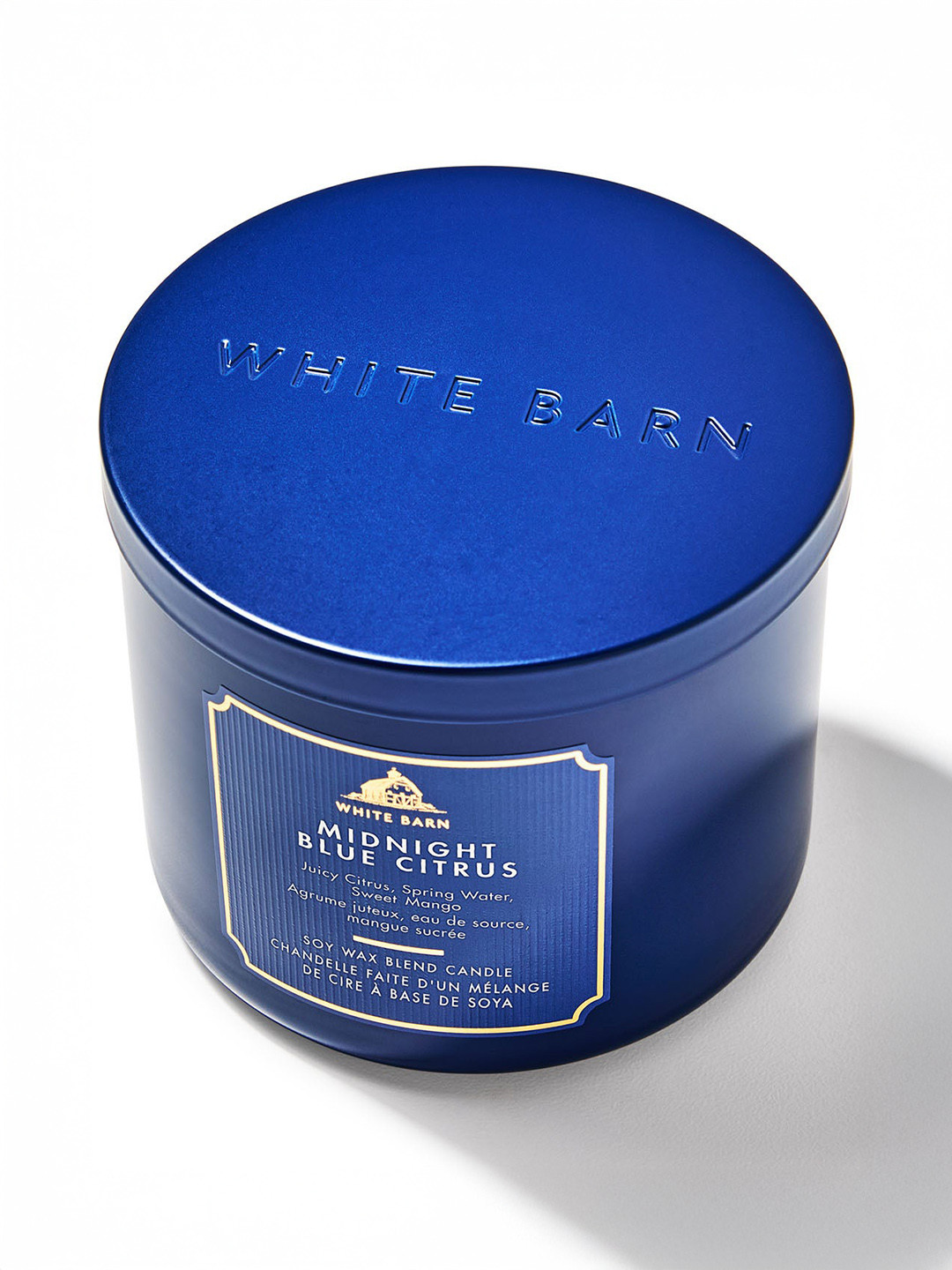 Bath & Body Works Midnight Scented 3 Wick Blue Citrus Solid Geometric Regular Jar Candles