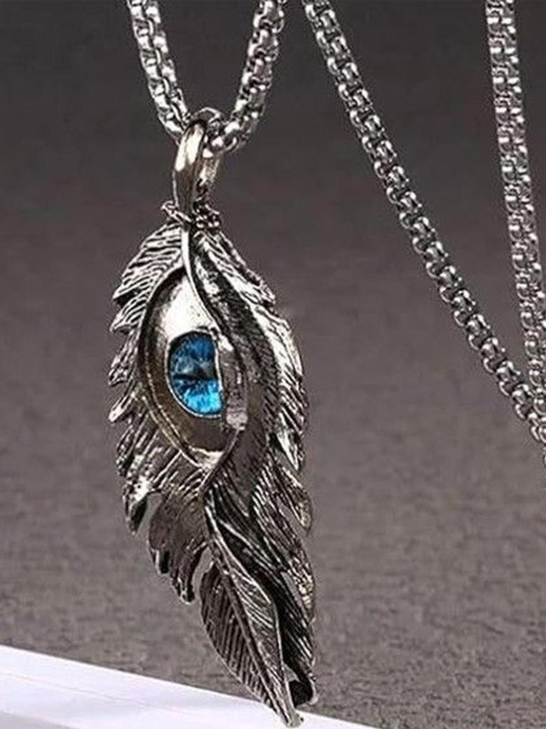 Roadster Silver-Plated Turkish Eye Pendants With Chains