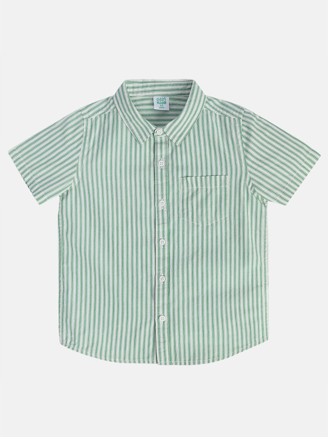 MINI KLUB Boys Vertical Stripes Striped Spread Collar Pure Cotton Shirt