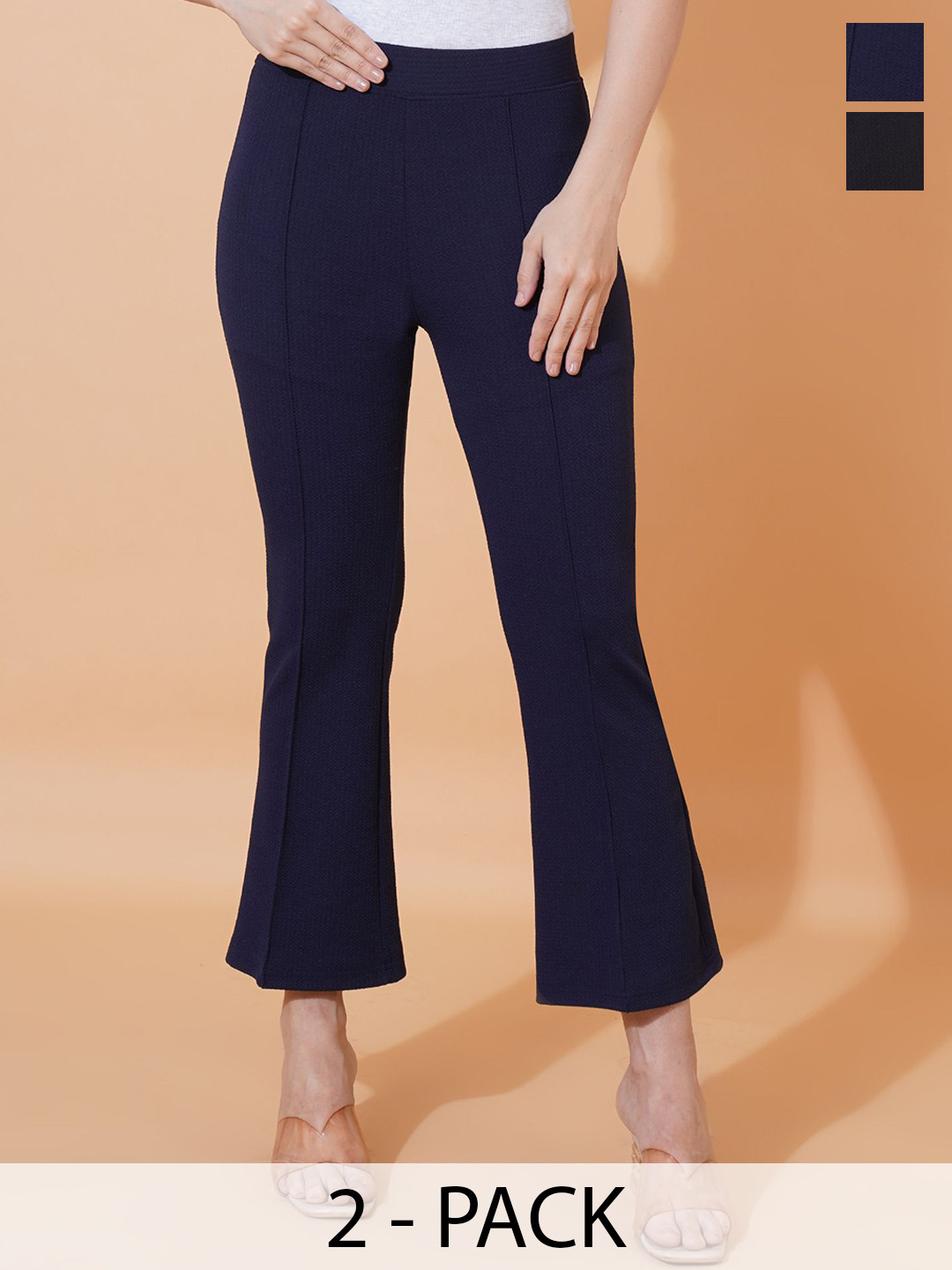 Kushi Flyer Women Pack Of 2 Regular Fit Trousers