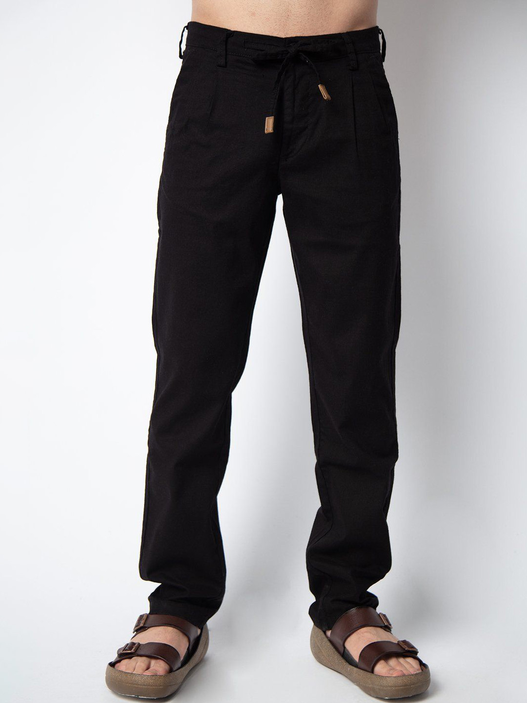 nostrum Men Solid Slim Fit Mid-Rise Corduroy Kestrin Cotton Trousers