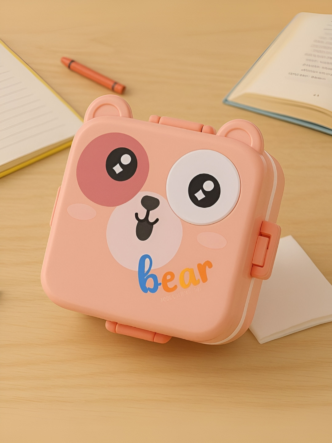 Myntra Elegant Homes Kids Pink Stainless Steel Cartoon Shape Lunch Box