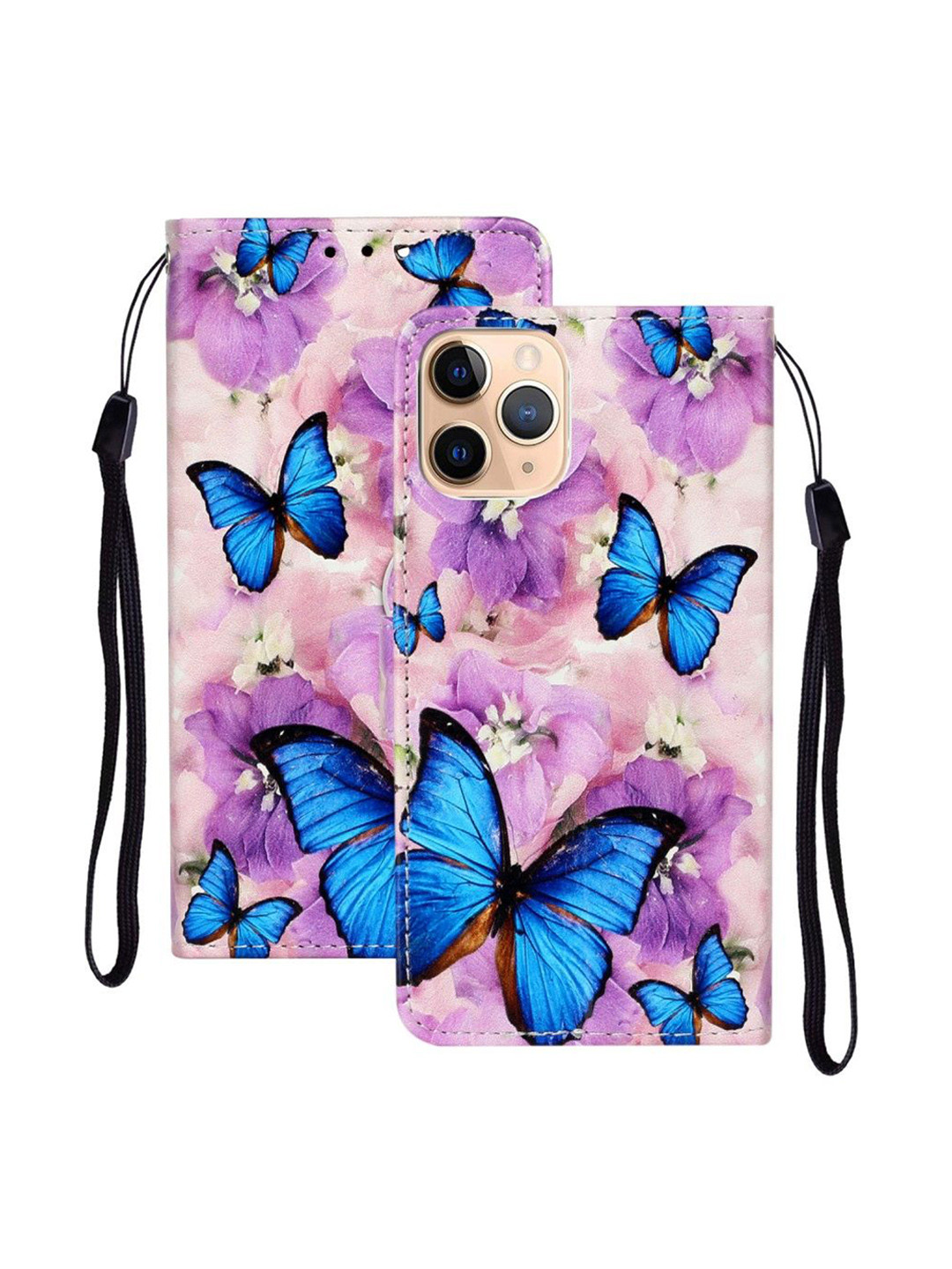 PEEPERLY Unisex Flip Back Cover Case for iPhone 15 Pro Max Butterfly Wallet Leather Case