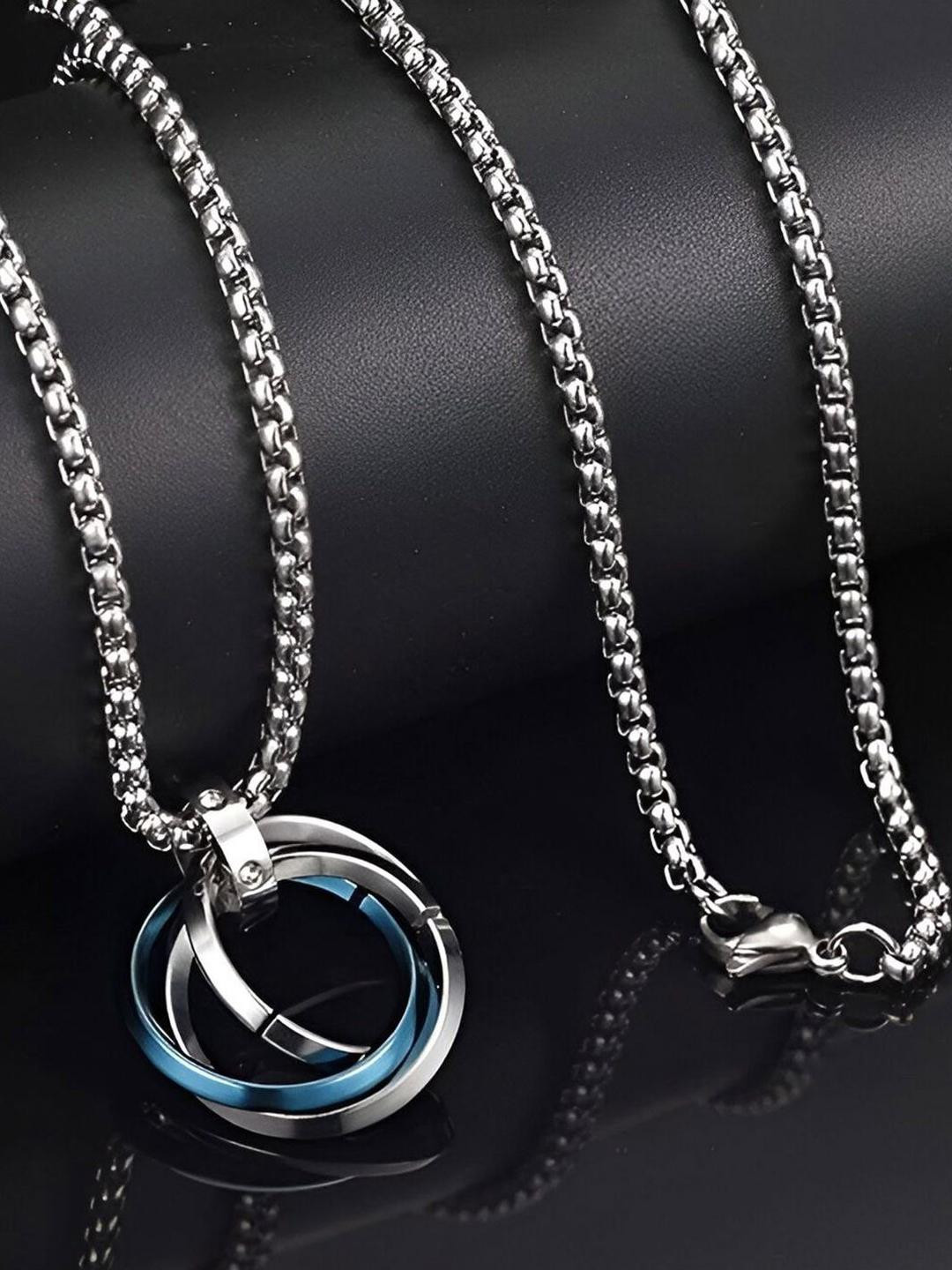 Roadster Stainless Steel Silver-Plated Spherical Pendants With Chains