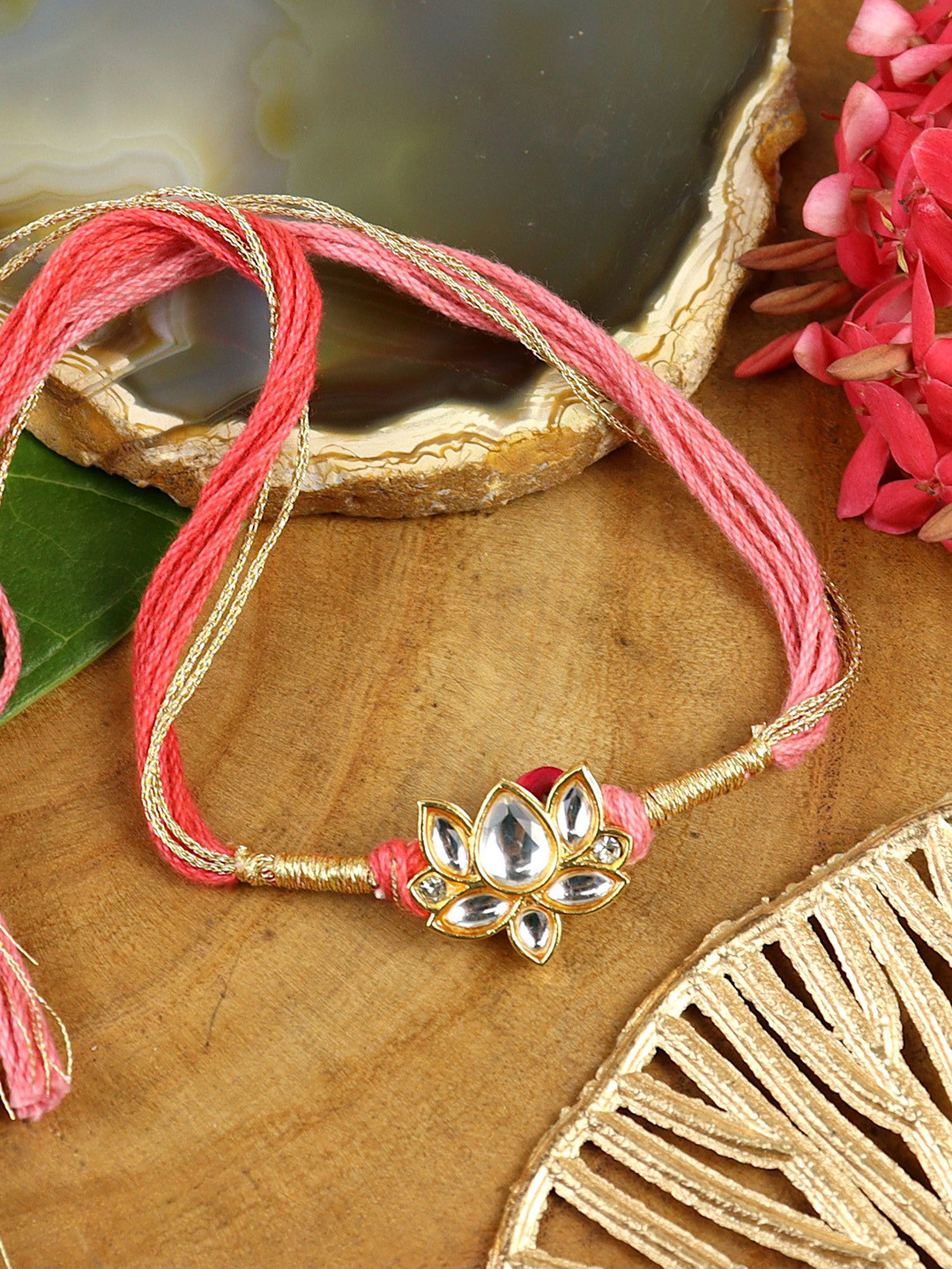 Asthetika Lotus Kudnan Rakhi with Roli Chawal