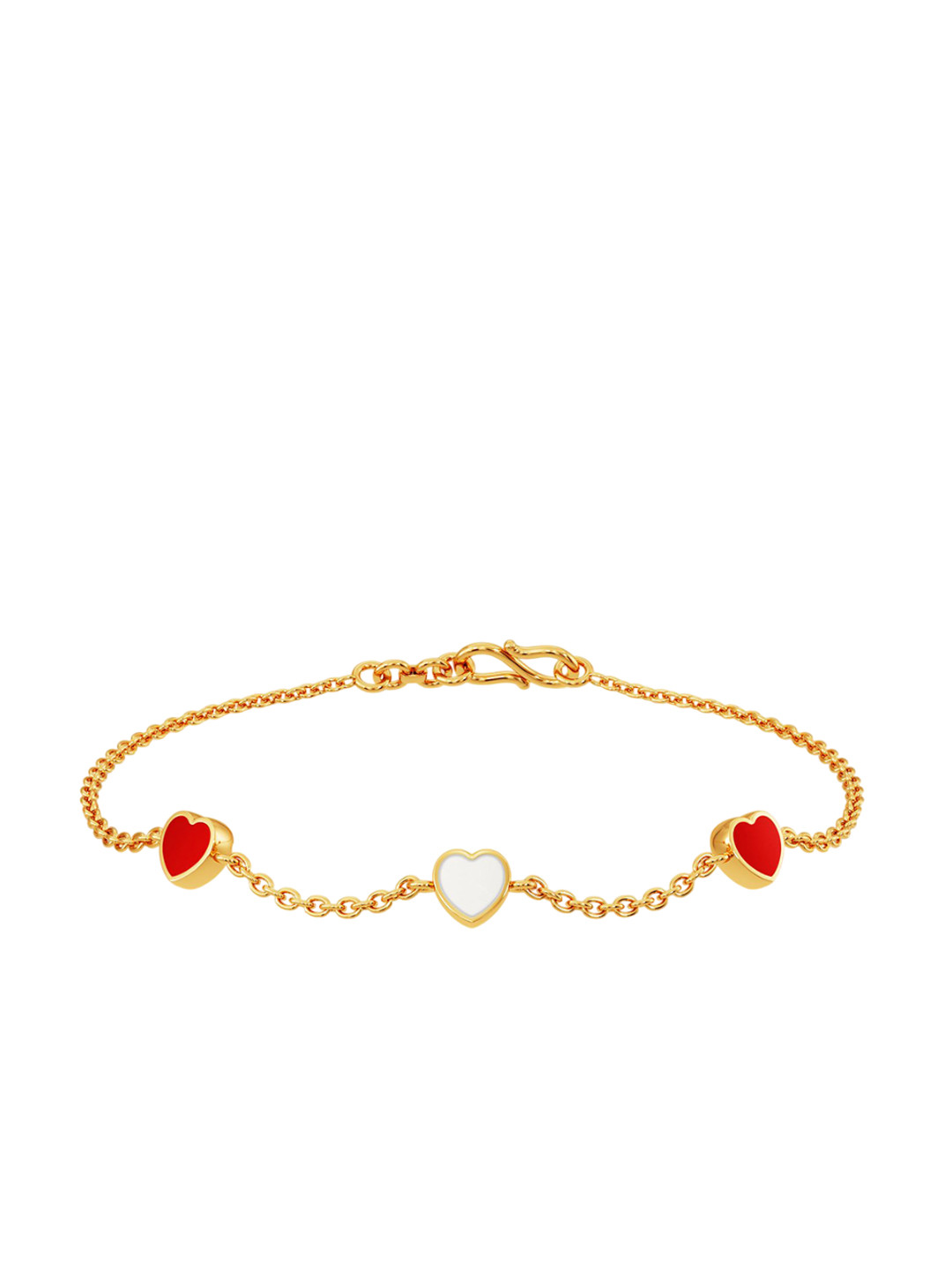 Joyalukkas Sophisticated Triple Heart Gold Bracelet