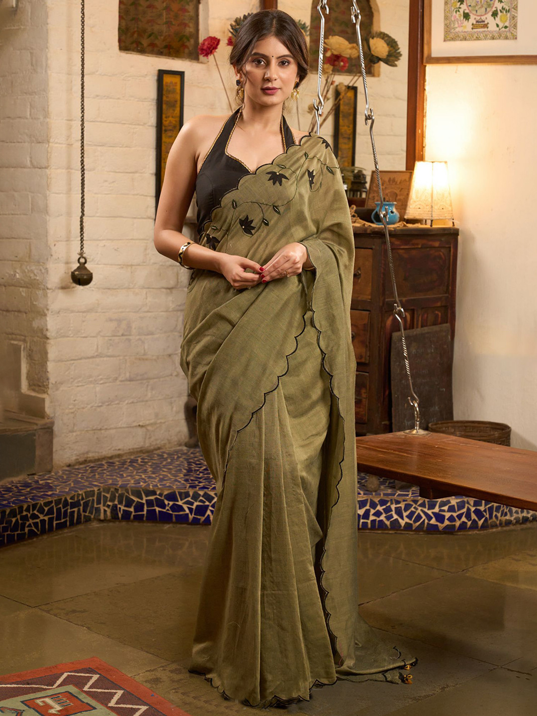 SUJATRA Embroidered Border Festive Saree