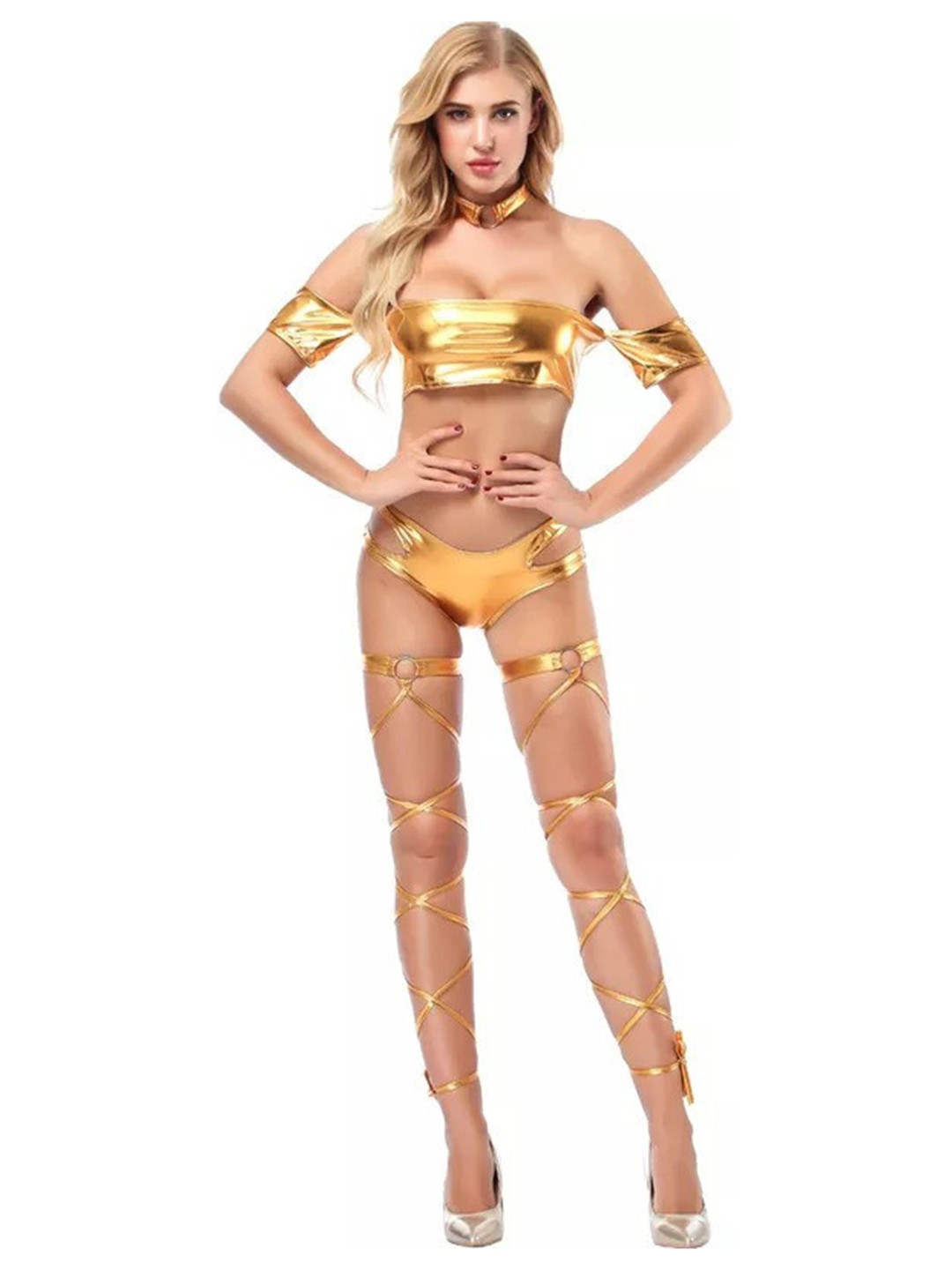 GuSo Shopee Women Gold Net Baby Dolls