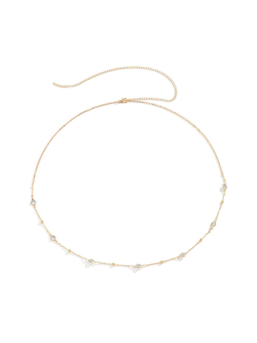 Fabme Women Gold-Plated Stones-Studded Waist Chain