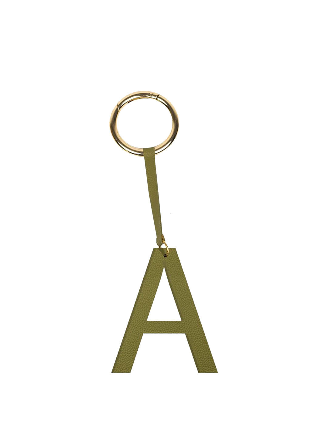 TANN TRIM Olive-Green Alphabet A Bag Charm