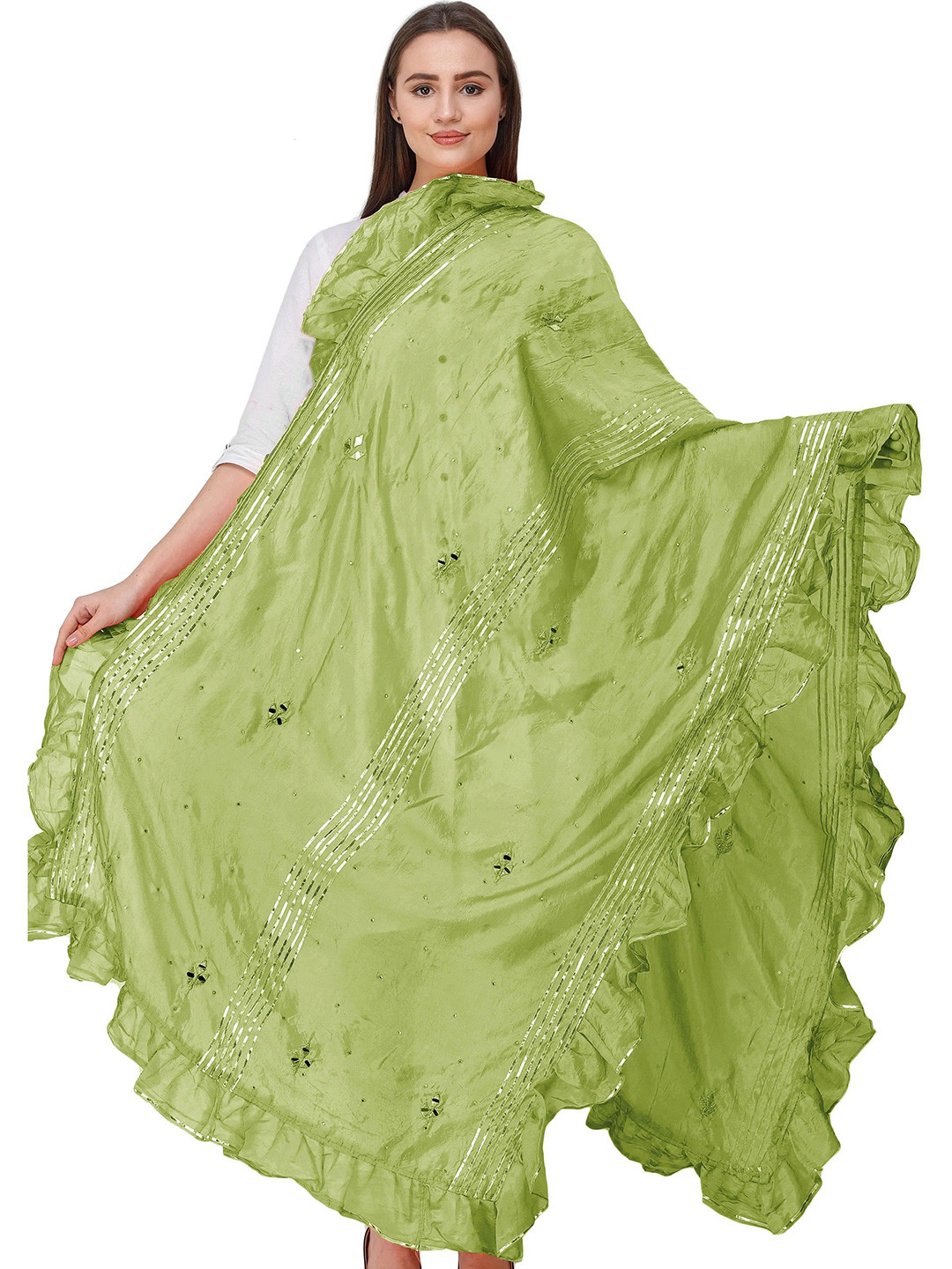Exotic India Dupatta From Amritsar With Gota Patches And Frill Border