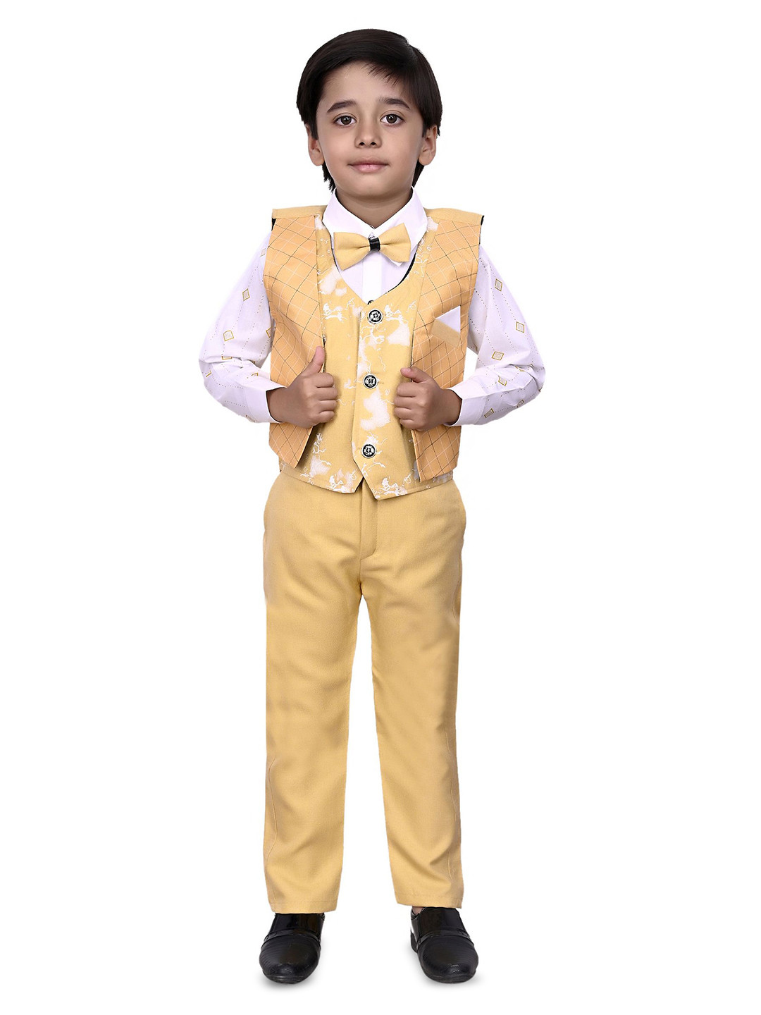 VALUE CREATION Printed 3-Piece Single-Breasted Suits