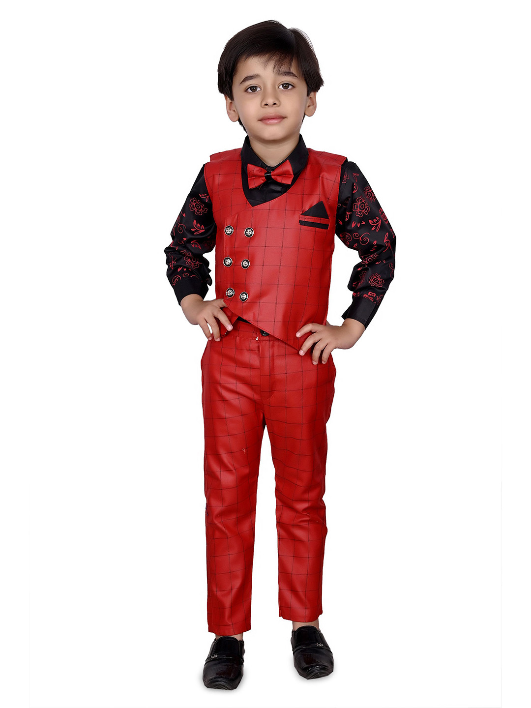 VALUE CREATION Checked 3-Piece Double-Breasted Suits