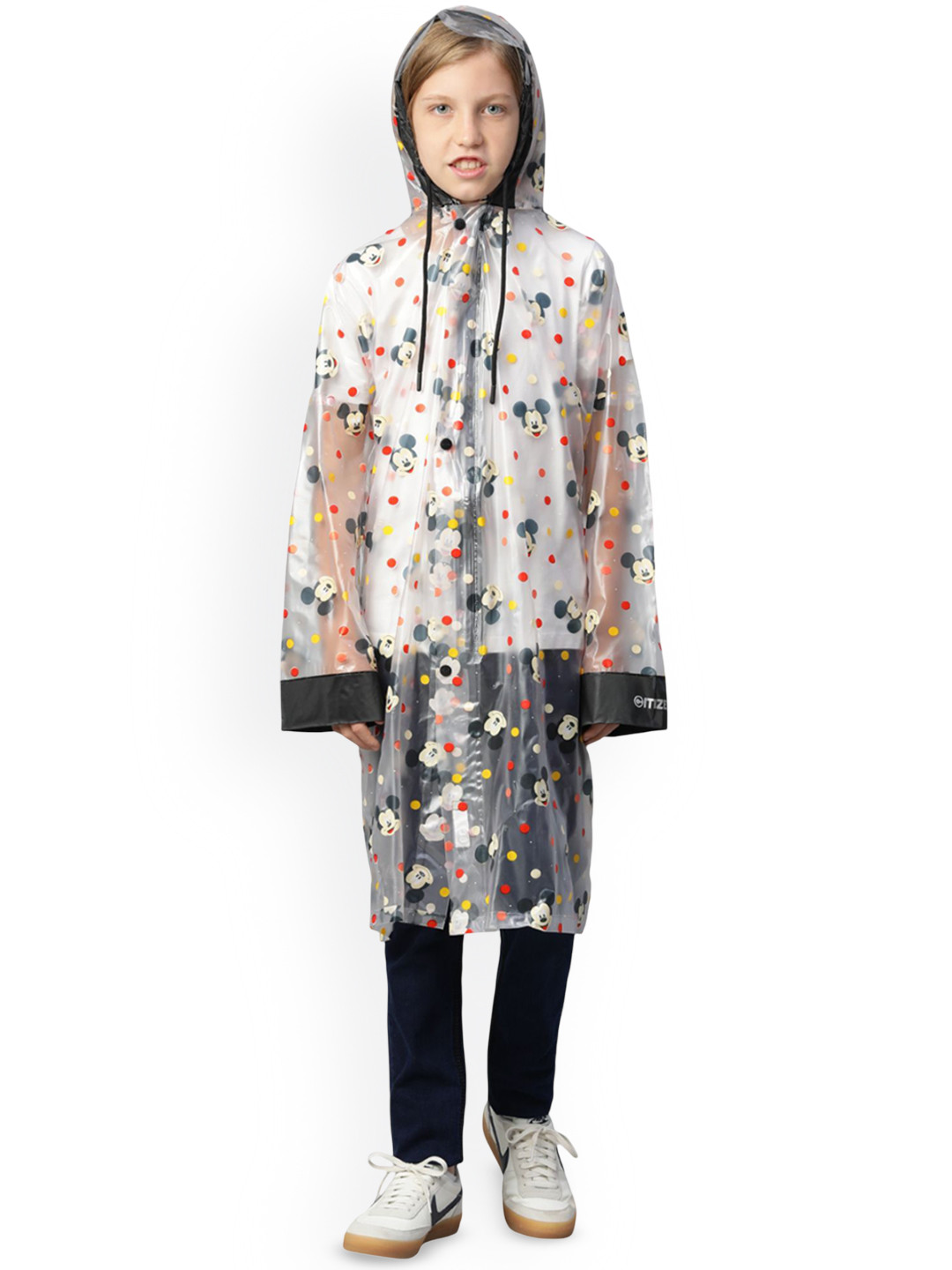 Citizen Kids Transparent Printed Hooded Rain Jacket