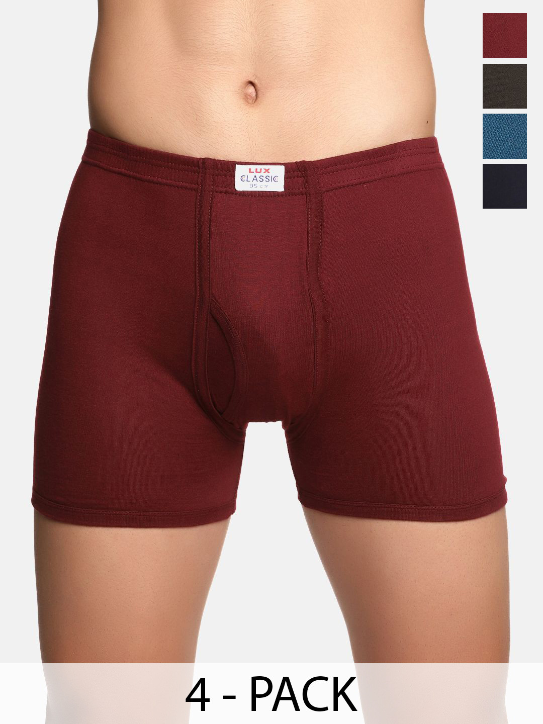 Lux Classic Pack Of 4 Assorted Mid Rise Long Trunks Lux-Classic-H-Drawer-IE-4