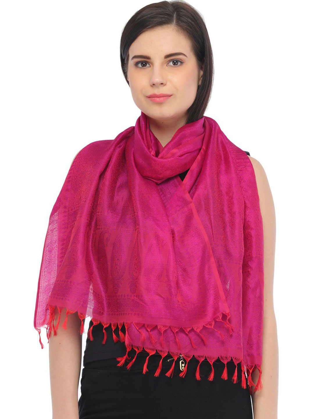 Exotic India Women Banarasi Scarves with All-Over Tanchoi Weave