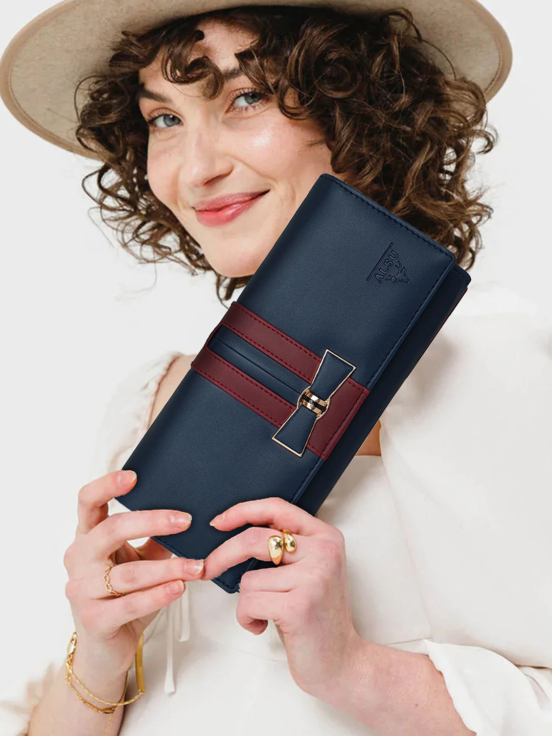 ALSU Women Two-Folded Wallet With Zip Coin Pocket