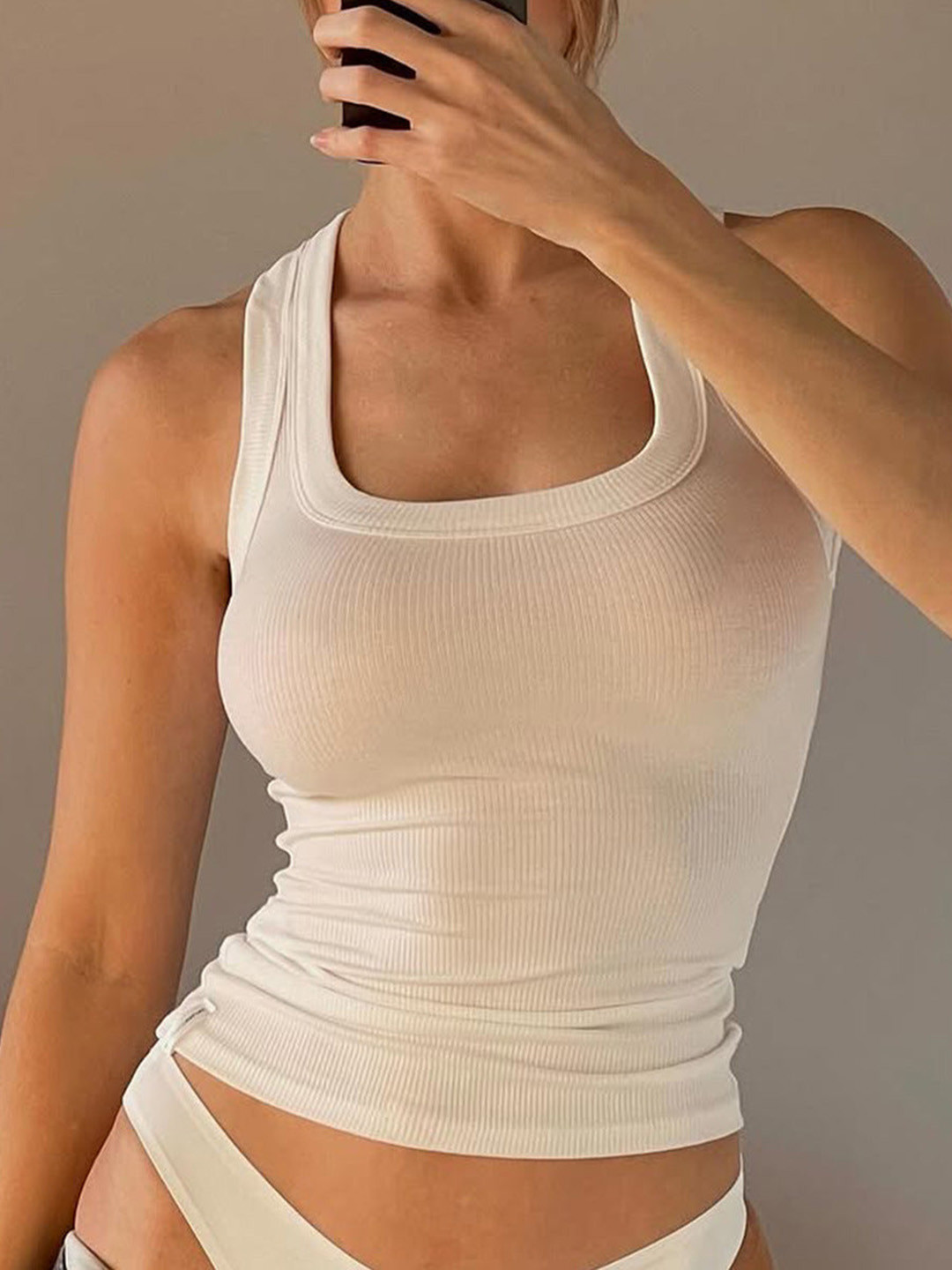 Outzidr Women Solid Halter Tank Top
